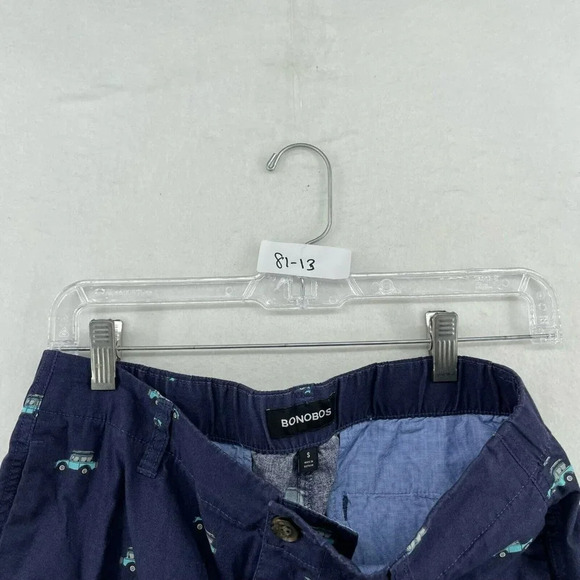 Bonobos Shorts Men's Sz S Blue Car Patterned Mid-Rise Elastic Waist Chino - Picture 11 of 11